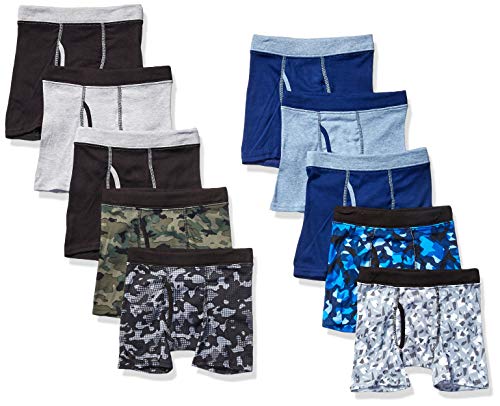 Hanes Boys 10-Pack ComfortSoft Waistband Boxer Briefs Prints & Solids B75PW0 Hanes Boys 10-Pack ComfortSoft Waistband Boxer Briefs Prints & Solids B75PW0